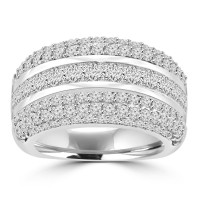 4.10 ct Ladies Princess and Round Cut Diamond Anniversary Ring