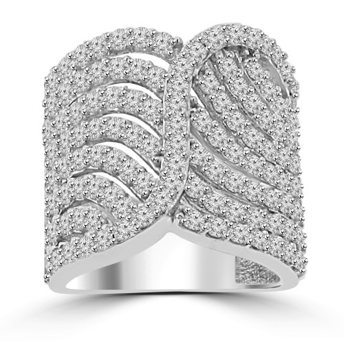 2.65 ct Ladies Round Cut Diamond Designer Cocktail Ring in 14 kt White Gold