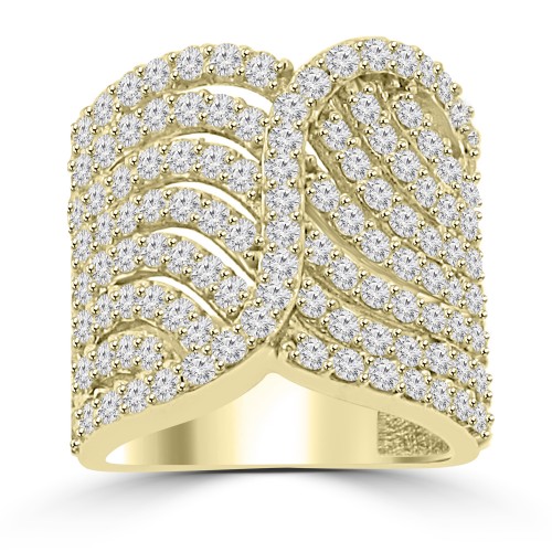 2.65 ct Ladies Round Cut Diamond Designer Cocktail Ring in 14 kt Yellow Gold