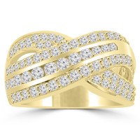 1.90 ct Ladies Round Cut Diamond Anniversary Ring in Prong Setting Yellow Gold