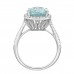 4.55 ct Ladies Round Cut Diamond & Oval Shape Aqua Marine Anniversary Wedding Band Ring ( G-H Color SI-2 I1 Clarity)