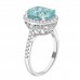 4.55 ct Ladies Round Cut Diamond & Oval Shape Aqua Marine Anniversary Wedding Band Ring ( G-H Color SI-2 I1 Clarity)