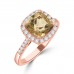 2.88 ct Ladies Round Cut Diamond & Cushion Cut Morganite Anniversary Wedding Band Ring ( G-H Color SI-2 I1 Clarity)