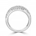 2.22 ct Ladies Micro Pave Set Round Cut Diamond Anniversary Band in 14k White Gold  (H-I Color SI-2 I1 Clarity)