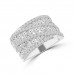 2.22 ct Ladies Micro Pave Set Round Cut Diamond Anniversary Band in 14k White Gold  (H-I Color SI-2 I1 Clarity)