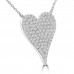 0.20 ct Heart Shaped Diamond Pendant Necklace (G-H Color SI-2 I-1 Clarity) in 14 kt White Gold