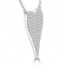 0.20 ct Heart Shaped Diamond Pendant Necklace (G-H Color SI-2 I-1 Clarity) in 14 kt White Gold