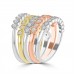 0.76 ct Ladies 5 Piece Round Cut Diamond Wedding Band Ring in 14k White/Yellow/Rose Gold