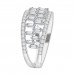 1.10ct Ladies Round Cut & Baguette Diamond Anniversary Wedding Band in 14k White Gold (G-H Color SI-3 Clarity)