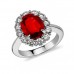 7.09 ct Oval Shape Ruby And Diamond Anniversary Ring