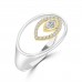 0.42 ct Ladies Two Tone Round Cut Diamond Anniversary Wedding Band Ring ( G-H Color SI-1 Clarity)