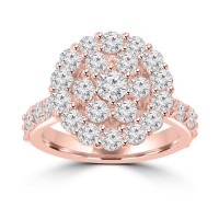 2.61 ct Ladies Round Cut Diamond Anniversary Ring in 14 kt Rose Gold