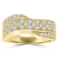 1.25 ct Ladies Round Cut Diamond Anniversary Ring 14 kt Yellow Gold