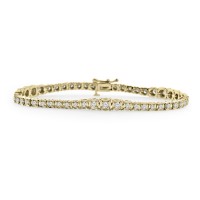 2.01ct Ladies Graduated Round Cut Diamond Tennis Bracelet (G Color SI-1 Clarity) in 14kt Yellow Gold