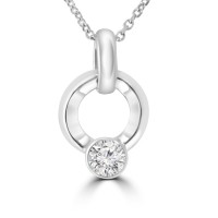 0.26 ct Diamond Pendant Necklace (G-H Color SI-2 I-1 Clarity) in 14 kt Rose Gold