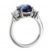 9.45 ct Oval Shape Sapphire With Oval Shape Diamond Anniversary Ring