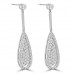 1.55 ct Ladies Round Cut Diamond Drop Dangling Earrings In 14 Kt White Gold