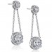 2.50 ct Ladies Round Cut Diamond Drop Earrings