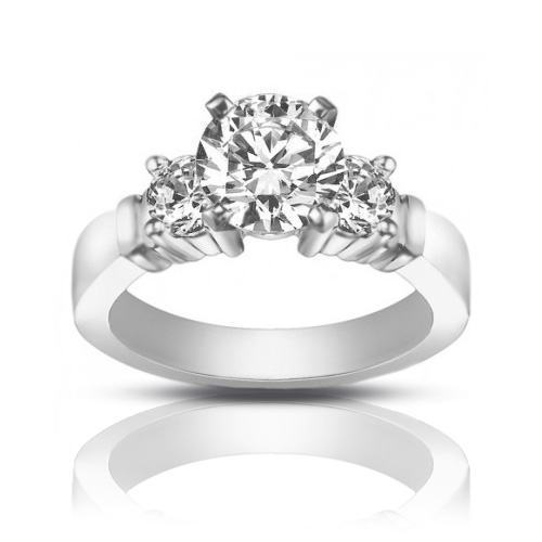 1.25 ct Women's Round Cut Diamond Engagement Ring in White Gold