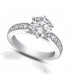 1.40 ct Round Cut Diamond Engagement Ring Whit Millgrain on The Shank 