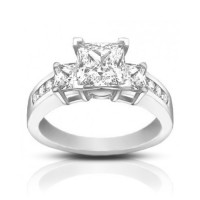 1.53 ct Ladies Princess Cut Diamond Engagement Ring