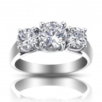 1.93 ct Ladies Three Stone Round Cut Diamond Engagement Ring