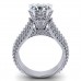 2.65 ct Pave Set Round Cut Diamond Engagement Ring