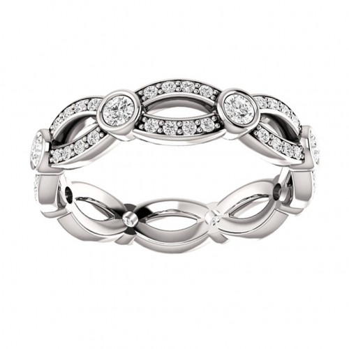 1.50 ct Ladies Round Cut Diamond Eternity Wedding Band Ring New Style