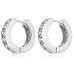 1.20 ct Ladies Round Cut Diamond Hoop Huggie Earrings In 14 Kt White Gold