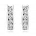 1.20 ct Ladies Round Cut Diamond Hoop Huggie Earrings In 14 Kt White Gold