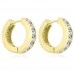 1.20 ct Ladies Round Cut Diamond Hoop Huggie Earrings In 14 Kt Yellow Gold