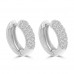 1.00 ct Round Cut Diamond Huggie Earrings In 14 kt White Gold