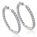 2.50 Ct Ladies Round Cut Diamond Inside Outside Hoop Earrings 