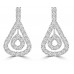 2.76 ct Ladies Round Cut Diamond Drop Chandelier Earrings In 14 Kt White Gold 