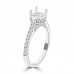 0.50 Ct Ladies Round Cut Diamond Semi Mounting Engagement Ring in 14k White Gold