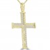 0.37 ct Ladies Round Cut Diamond Cross Pendant Necklace (G Color SI-1 Clarity) in 14 kt Yellow Gold