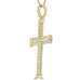 0.37 ct Ladies Round Cut Diamond Cross Pendant Necklace (G Color SI-1 Clarity) in 14 kt Yellow Gold