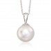 White Pearl Pendant / Necklace in Silver