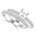 0.70 ct Ladies Round Cut Diamond Semi Mounting Engagement Ring Set in 14 kt White Gold