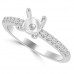 0.70 ct Ladies Round Cut Diamond Semi Mounting Engagement Ring Set in 14 kt White Gold