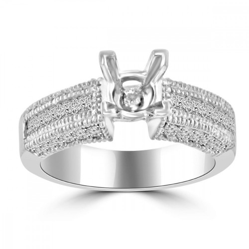 1.00 ct Ladies Princess Cut Diamond Semi Mount Ring 