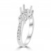 1.22 ct Ladies Round Cut Diamond Semi Mounting Engagement Ring in 14 kt White Gold