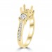 1.22 ct Ladies Round Cut Diamond Semi Mounting Engagement Ring in 14 kt Yellow Gold