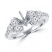 1.25 ct Ladies Round Cut Diamond Semi Mounting Engagement Ring in 14 kt White Gold