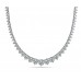 8.00 Ct Ladies Graduated Round Cut Diamond Necklace In 14 Kt White Gold