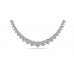 15.00 Ct Ladies Graduated Cubic Zirconia Necklace In 925 kt Silver