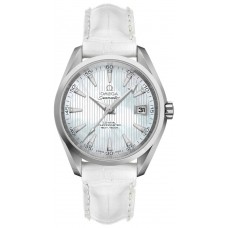 Omega Seamaster Aqua Terra White Pearl & Diamond Men's Watch 23113392155001