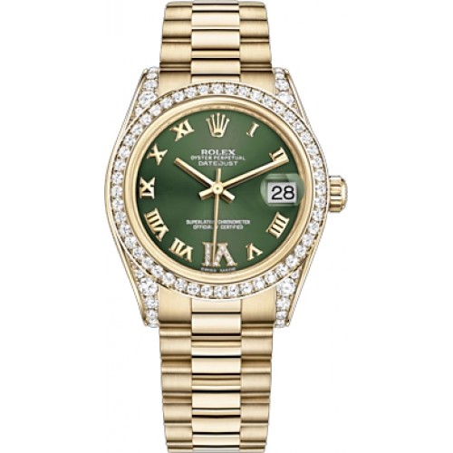 Rolex Datejust 31 Green Diamond Dial Watch 178158-GRNRP