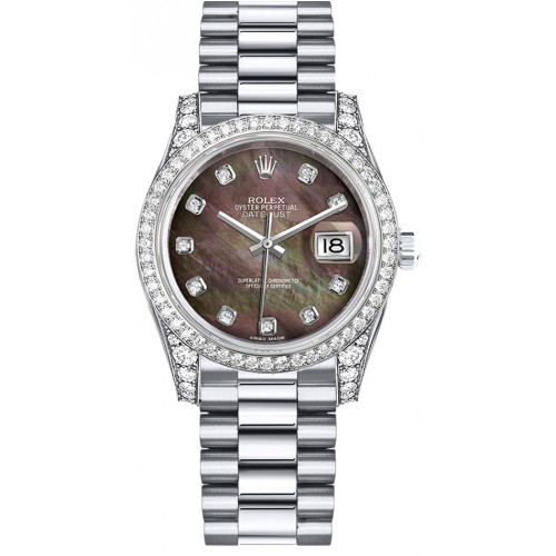 Rolex Datejust 31 Black Mother of Pearl Diamond Ladies Watch 178159-BMOPDP
