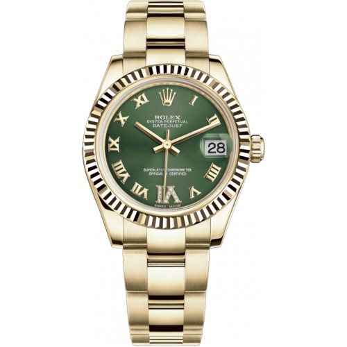 Rolex Datejust 31 Green Dial Gold Watch 178278-GRNRO
